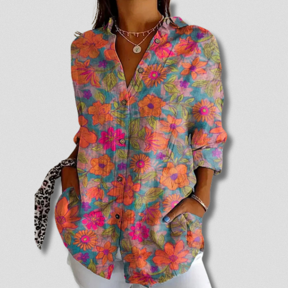 Long Sleeve Floral Button-Down Shirt