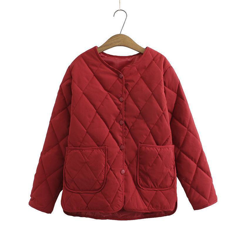 Prismatic Quilted Large Pocket Solid Color Small All-match Jacket