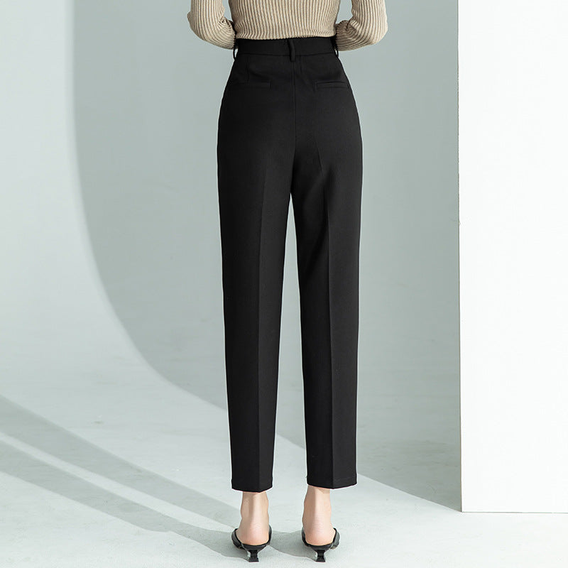 Women's Versatile Skinny Pleated Pants