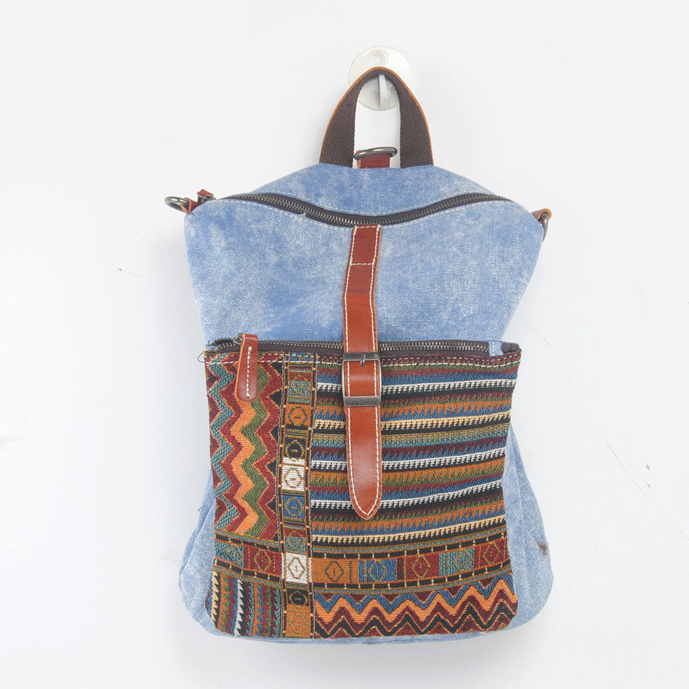 Retro Ethnic Style Diagonal Bag Canvas Women's