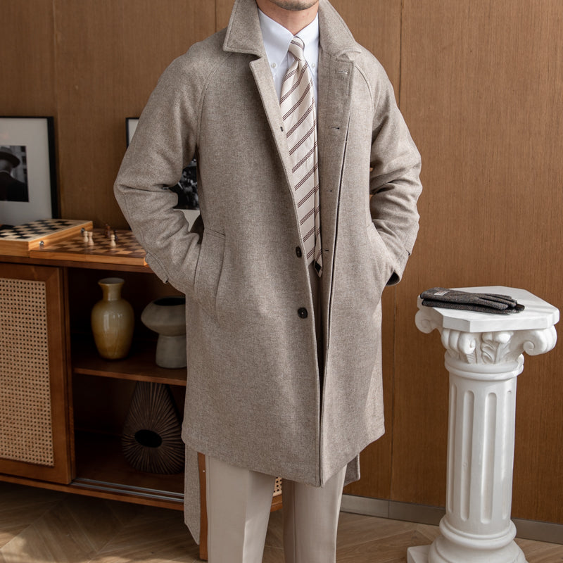 Winter English Casual Wool Mid-length Coat