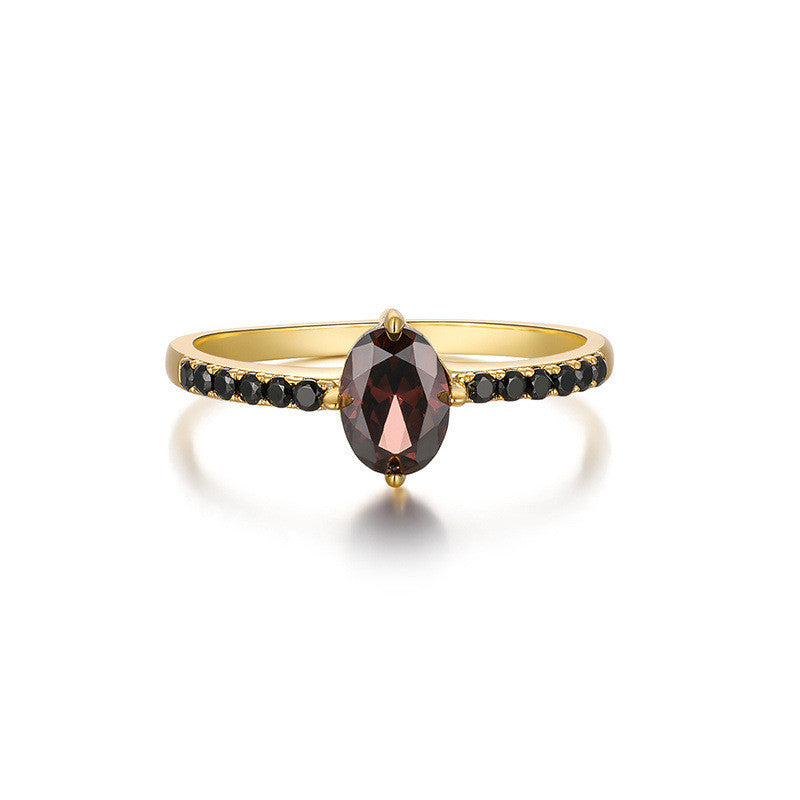 Fashion Personality Black Onyx Cluster Ring