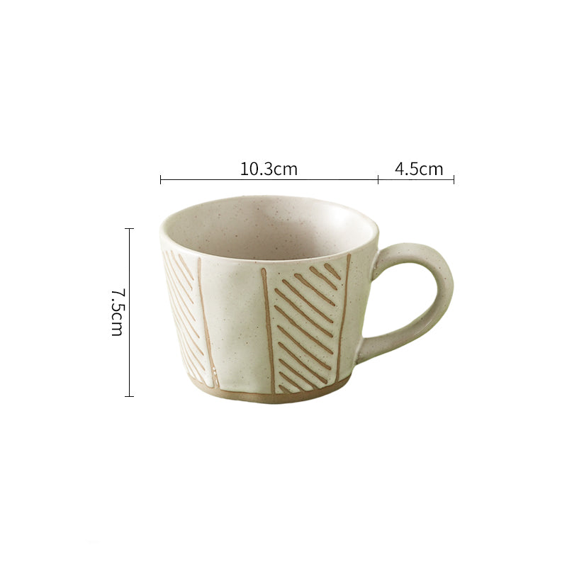 Stoneware Retro Ceramic Mug Hand-squeezed In-Style High-value Cup