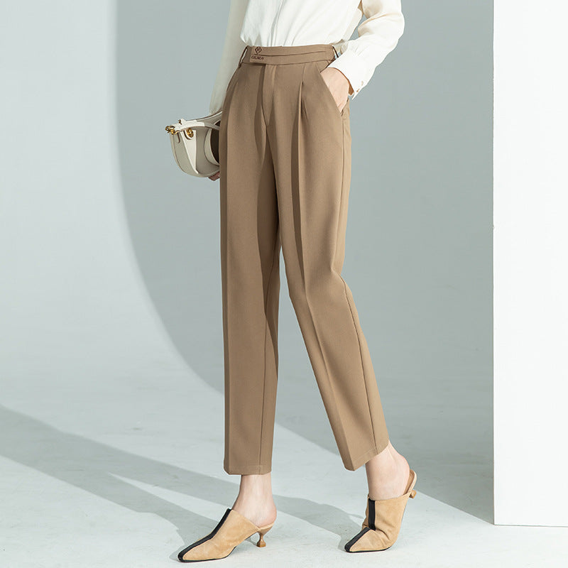 Women's Versatile Skinny Pleated Pants