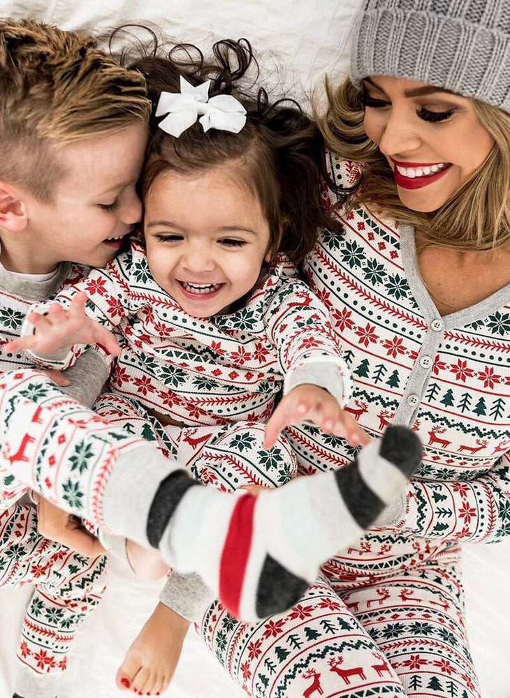 Christmas Pajamas Family Matching Father Mother Kids Baby Clothes Set