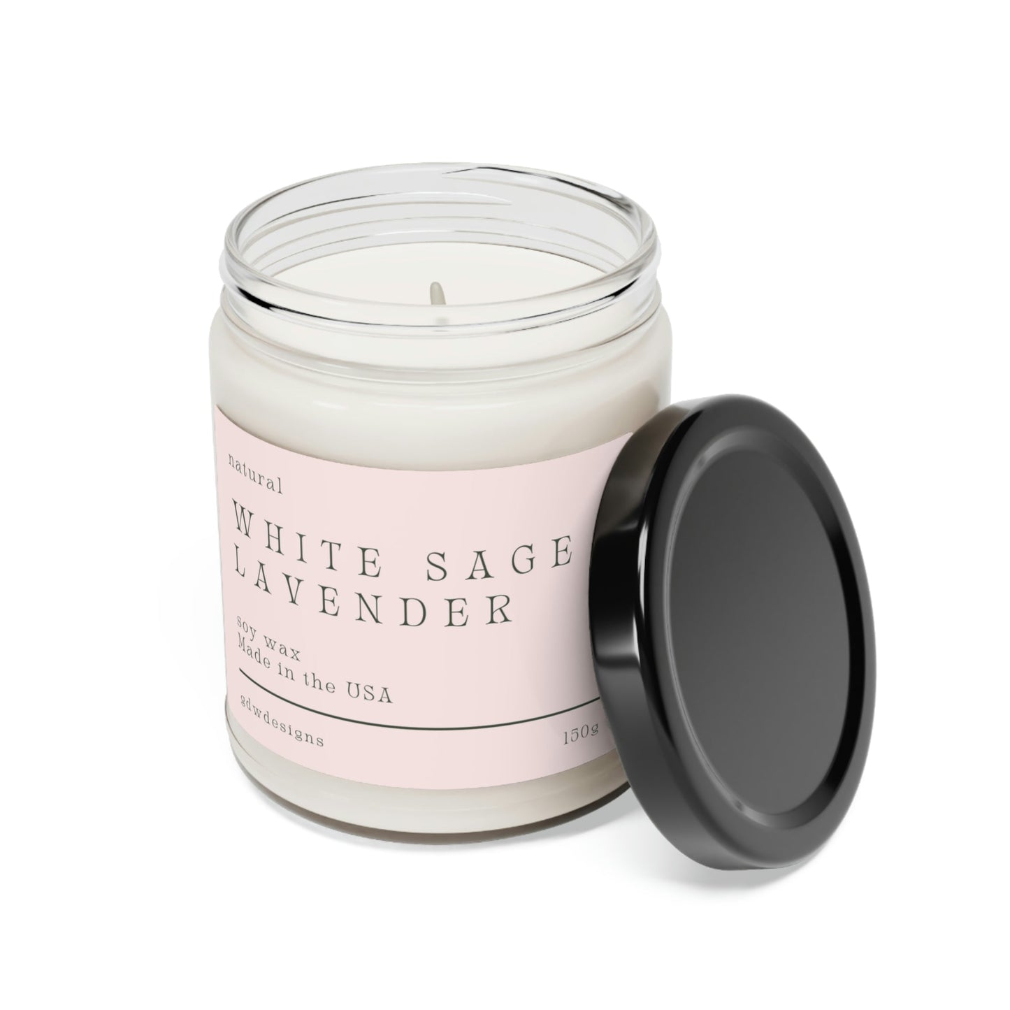 Scented Soy Candle, Clean Cotton, Sea Salt + Orchid, White Sage + Lavender, Candle Gifts 9oz