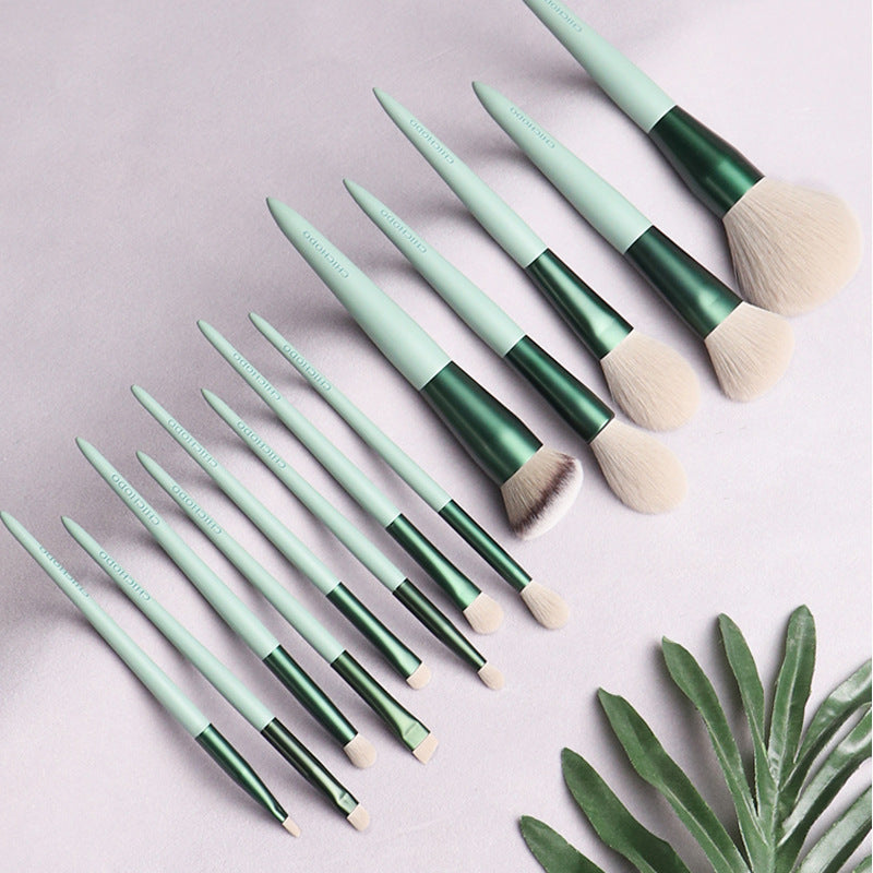 Beauty Tools Green 13pcs Makeup Brush Set Foundation Brush Eye Brush