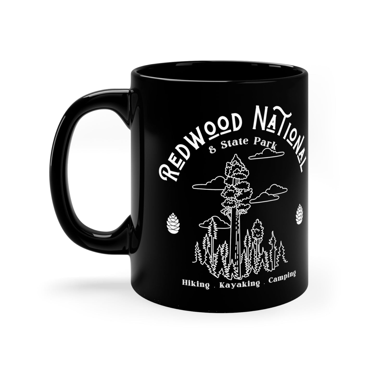 Redwood National Park 11oz Black Mug, California Pride, National Park Black Mug