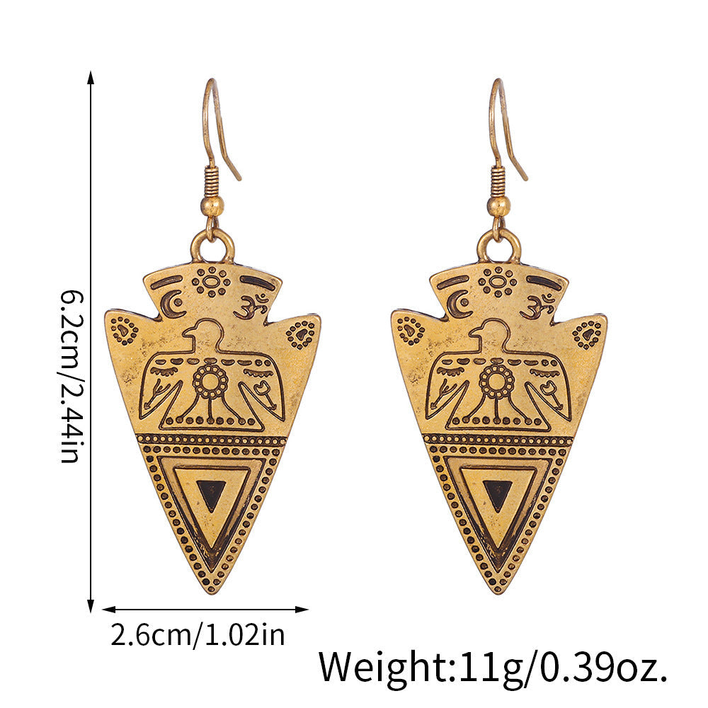 Metal Sun Moon Earrings Antique Eardrop Earring Women