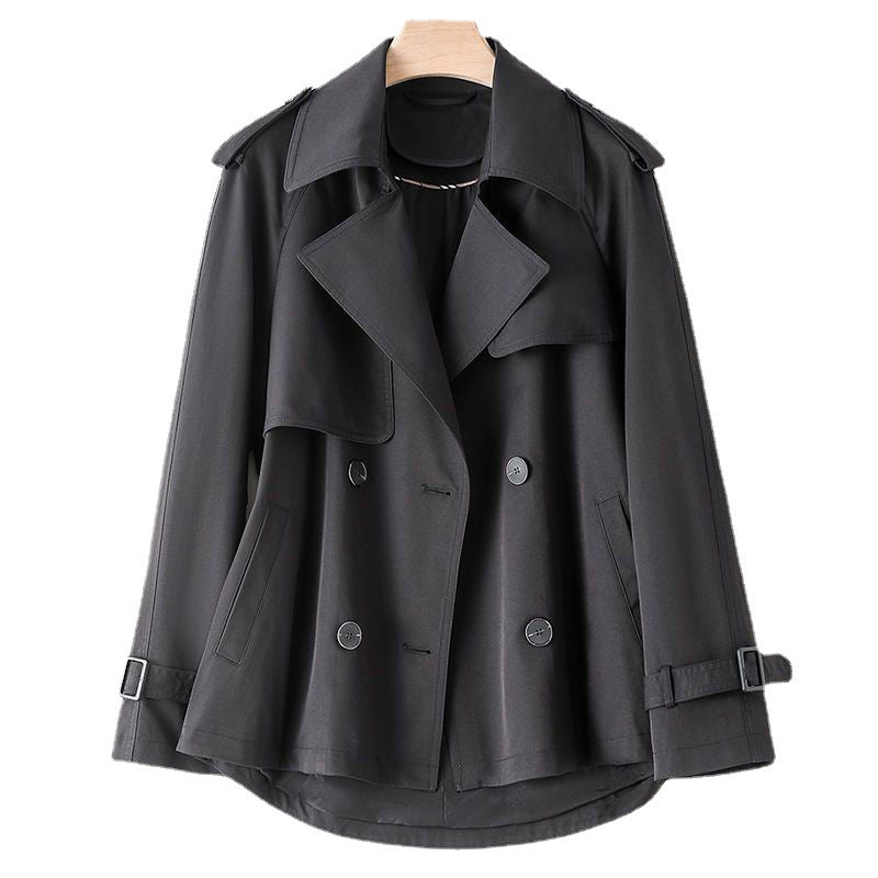 Short British Loose Drooping Trench Coat