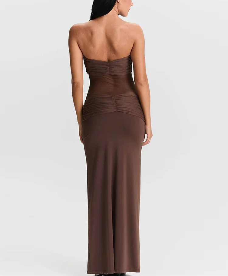 Knotted Mesh Strappy Midi Dress