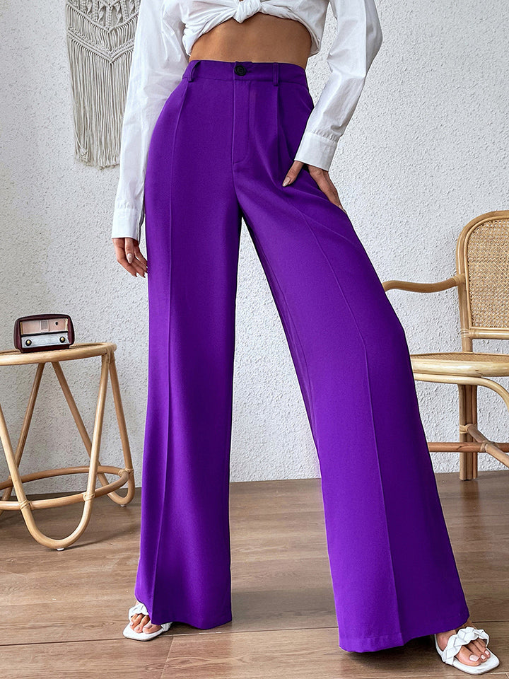 Purple High Waist Wide Leg Pants