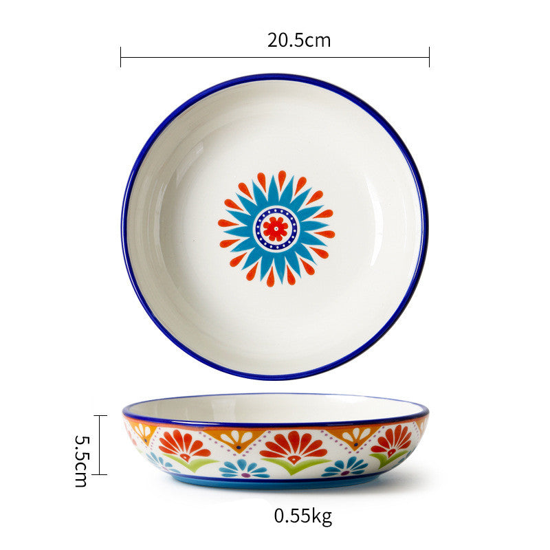 Ceramic Tableware Pastoral Style Home Plate Dinner Plate