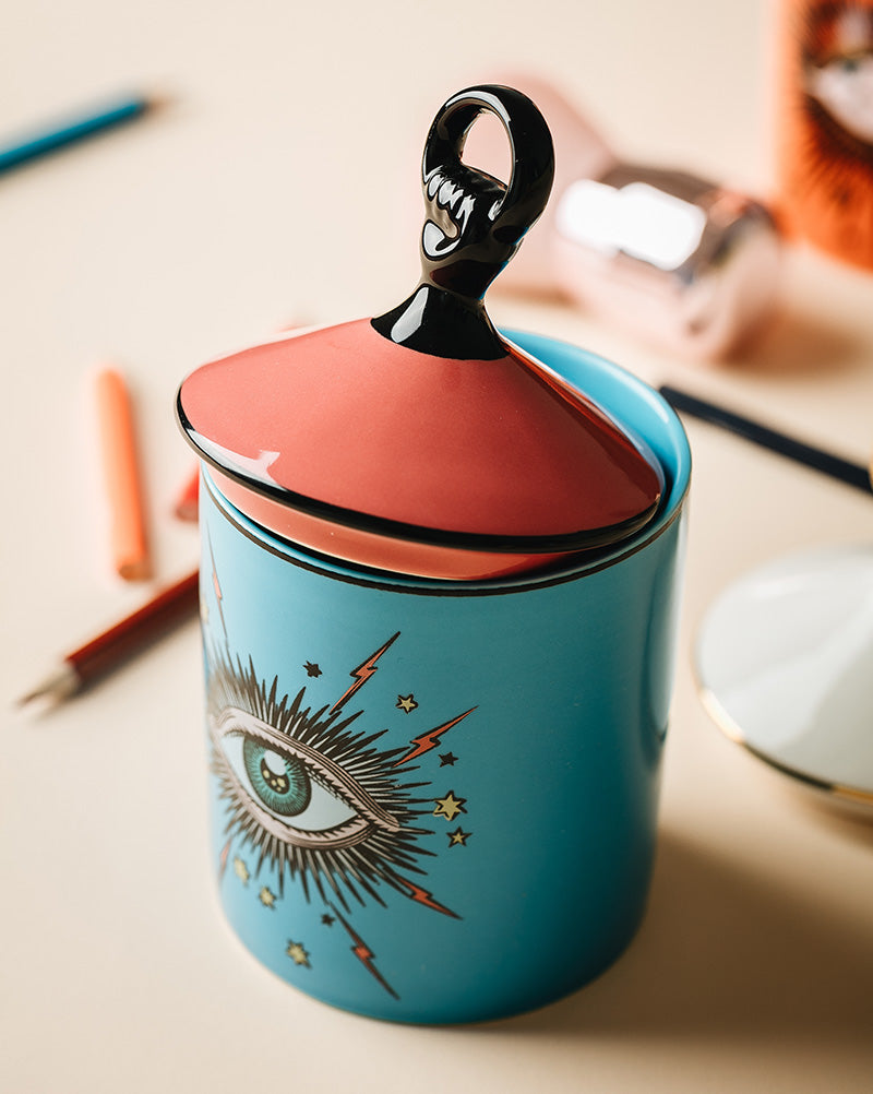 Eye makeup brush storage jar