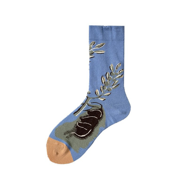 Literary Retro Oil Painting Portrait Personality In Tube Socks