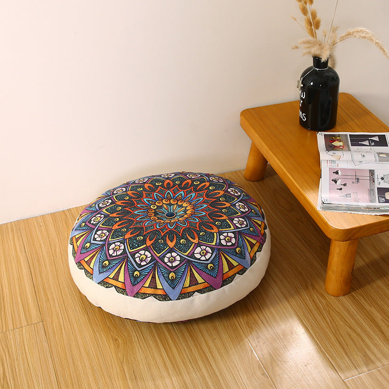 Cotton And Hemp Thickened Round Cushion