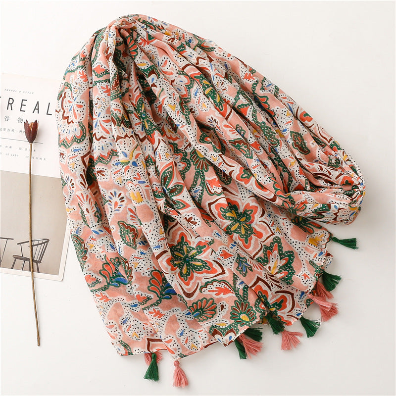 Sweet Floral Medium Cotton Scarf