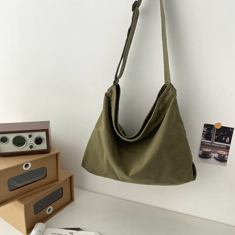 Large Capacity Lazy Style Artistic Minimalist Canvas Bag