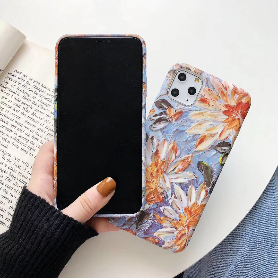 Oil Painting Flower Phone Case Silicone