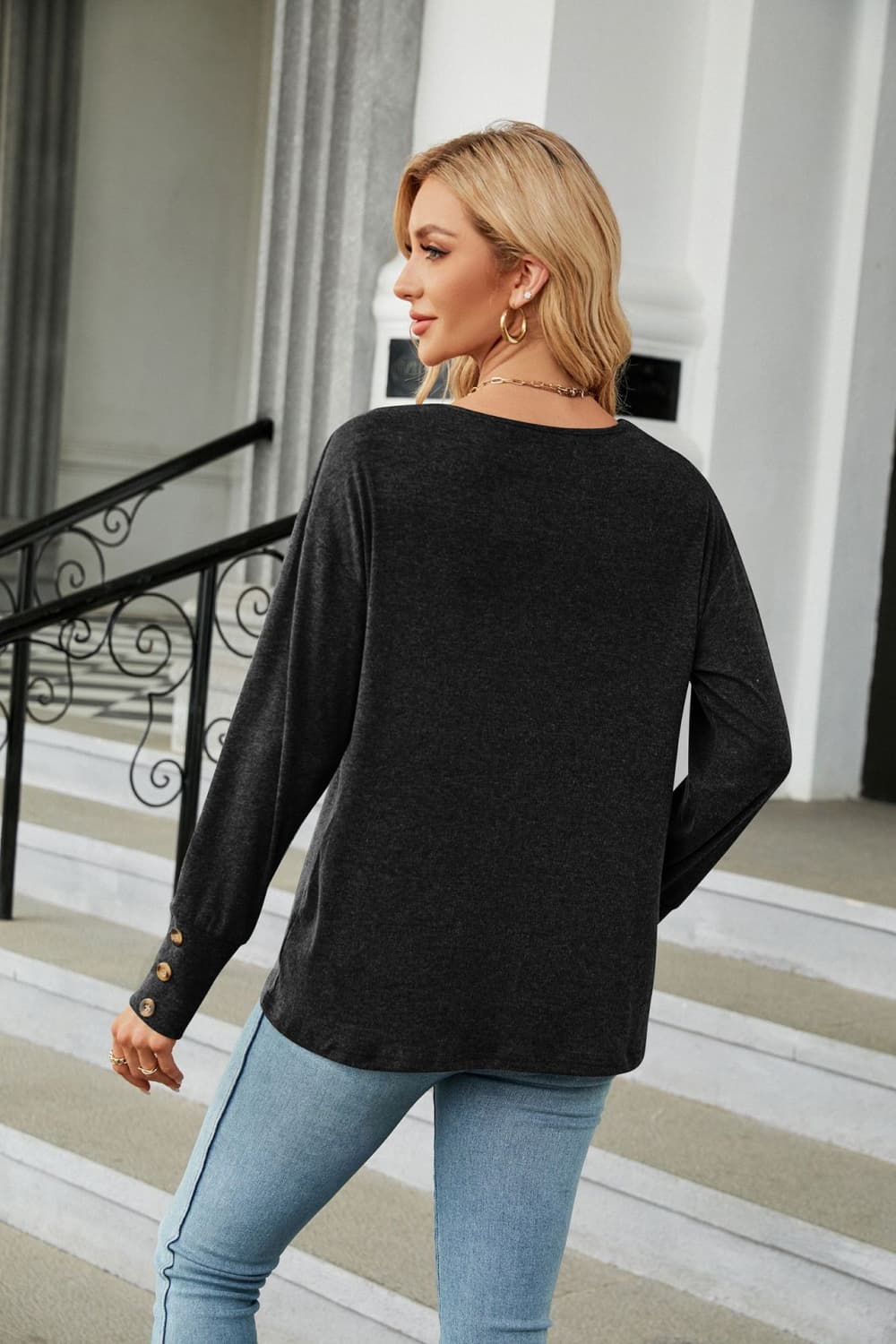 V-Neck Long Sleeve T-Shirt