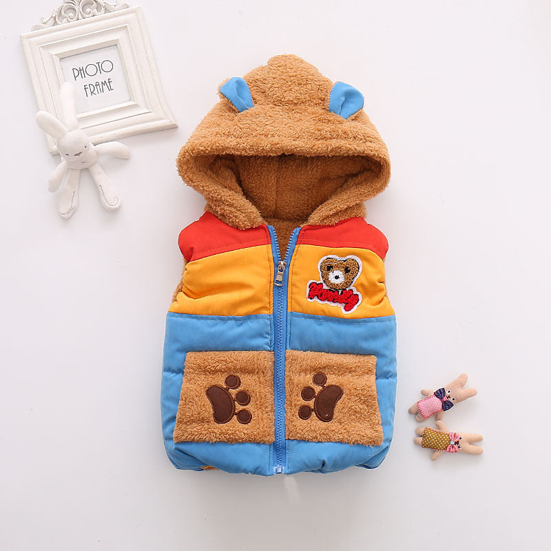 Stitching Cartoon Plus Cashmere Vest Fashion