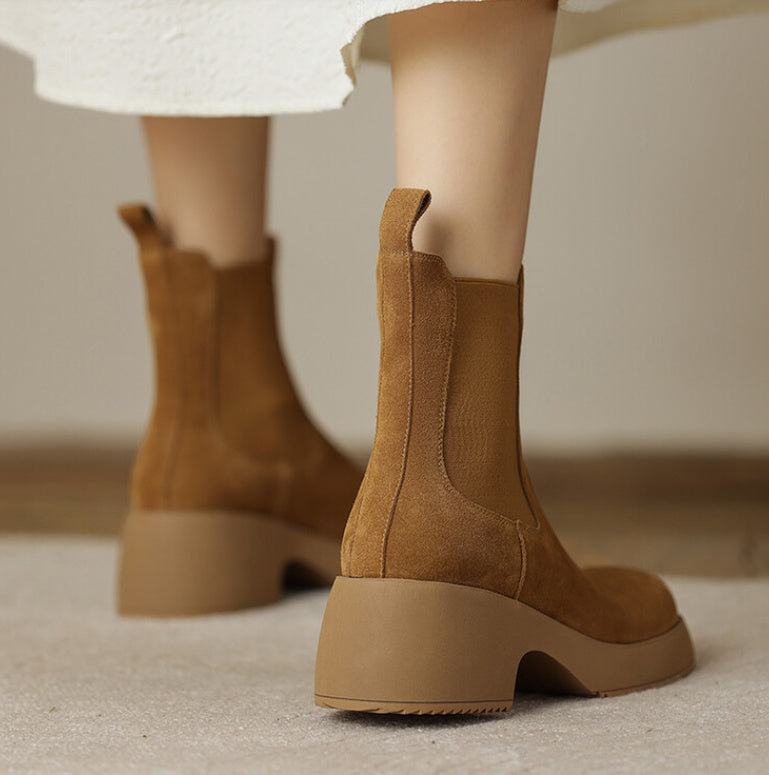 Women's Elastic Suede Platform Boots