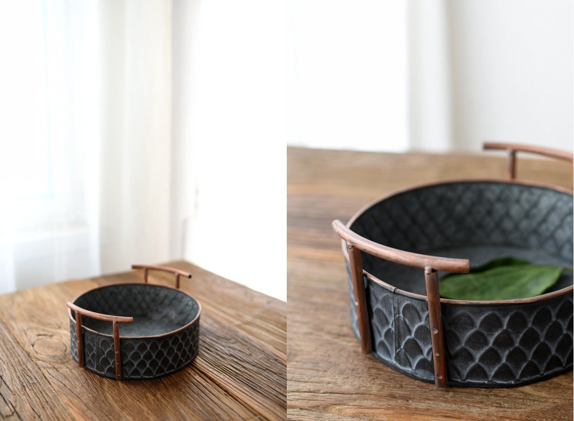 Retro Iron Storage Basket Craftsmanship