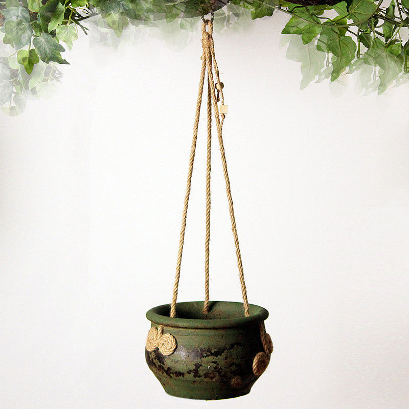Rustic Hanging Stoneware Flower Pots