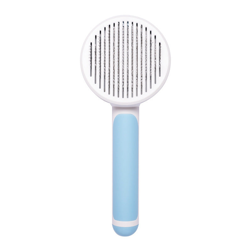 New Pet Cat Brush Hand-held Steel Wire Self-cleaning For Hair Removal