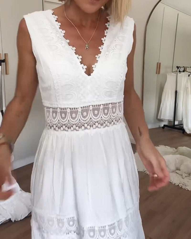 Lace V-Neck Cami Dress