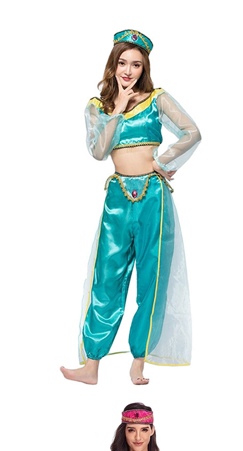 Women's Princess Jasmine Dress Halloween Stage Performance Wear