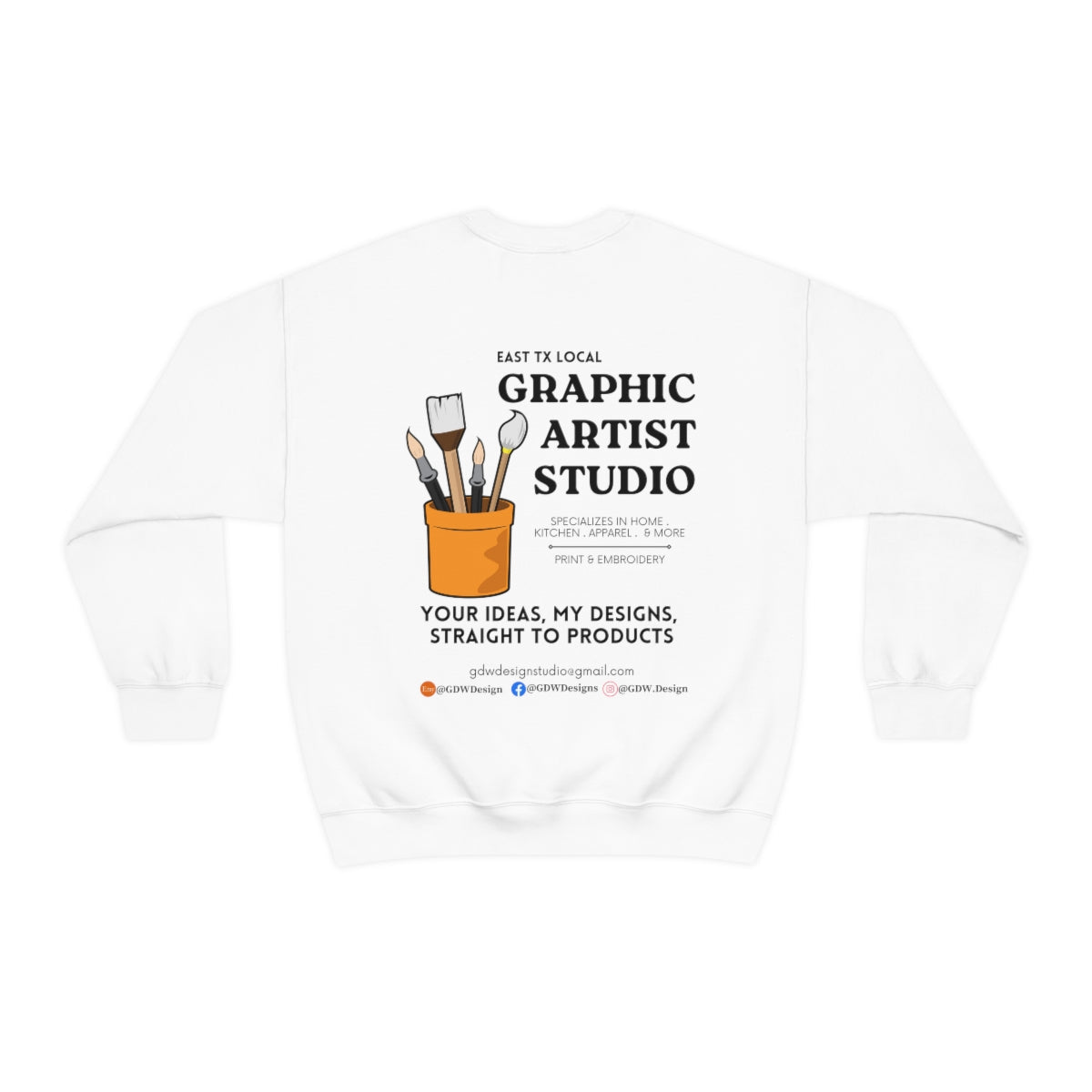 GDW Design Unisex Heavy Blendâ„?Crewneck Sweatshirt, Local Graphic Designer Crewneck