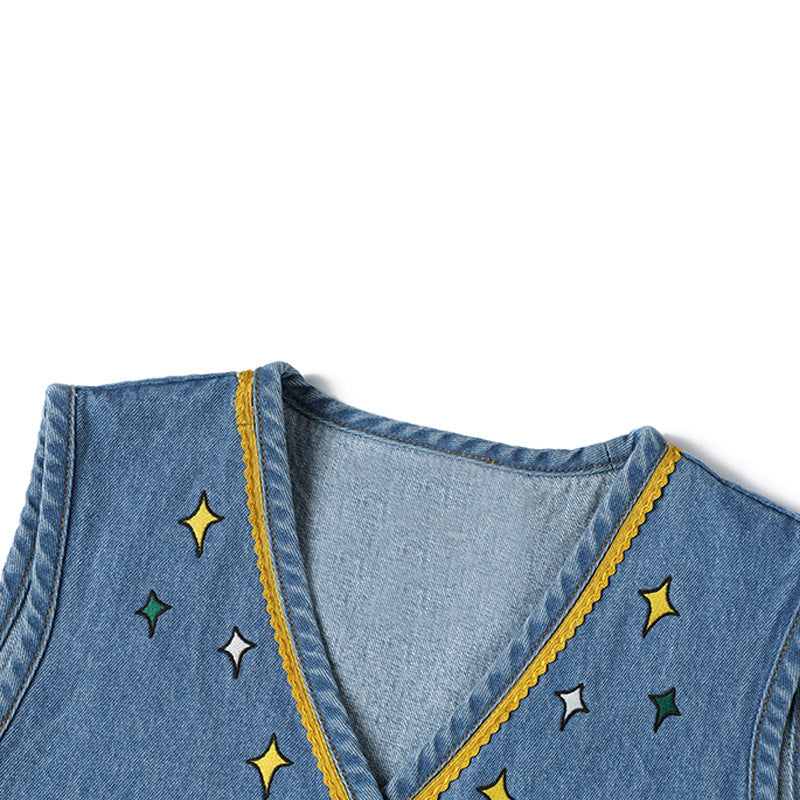 Vintage Style Collarless Cowboy Vest