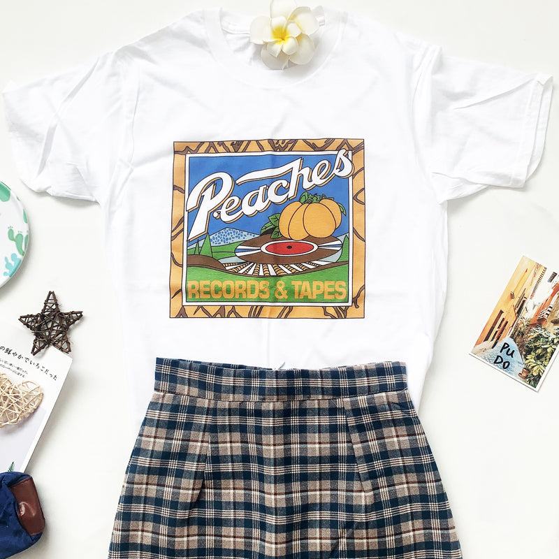 Peach Retro Net Red Short Sleeve