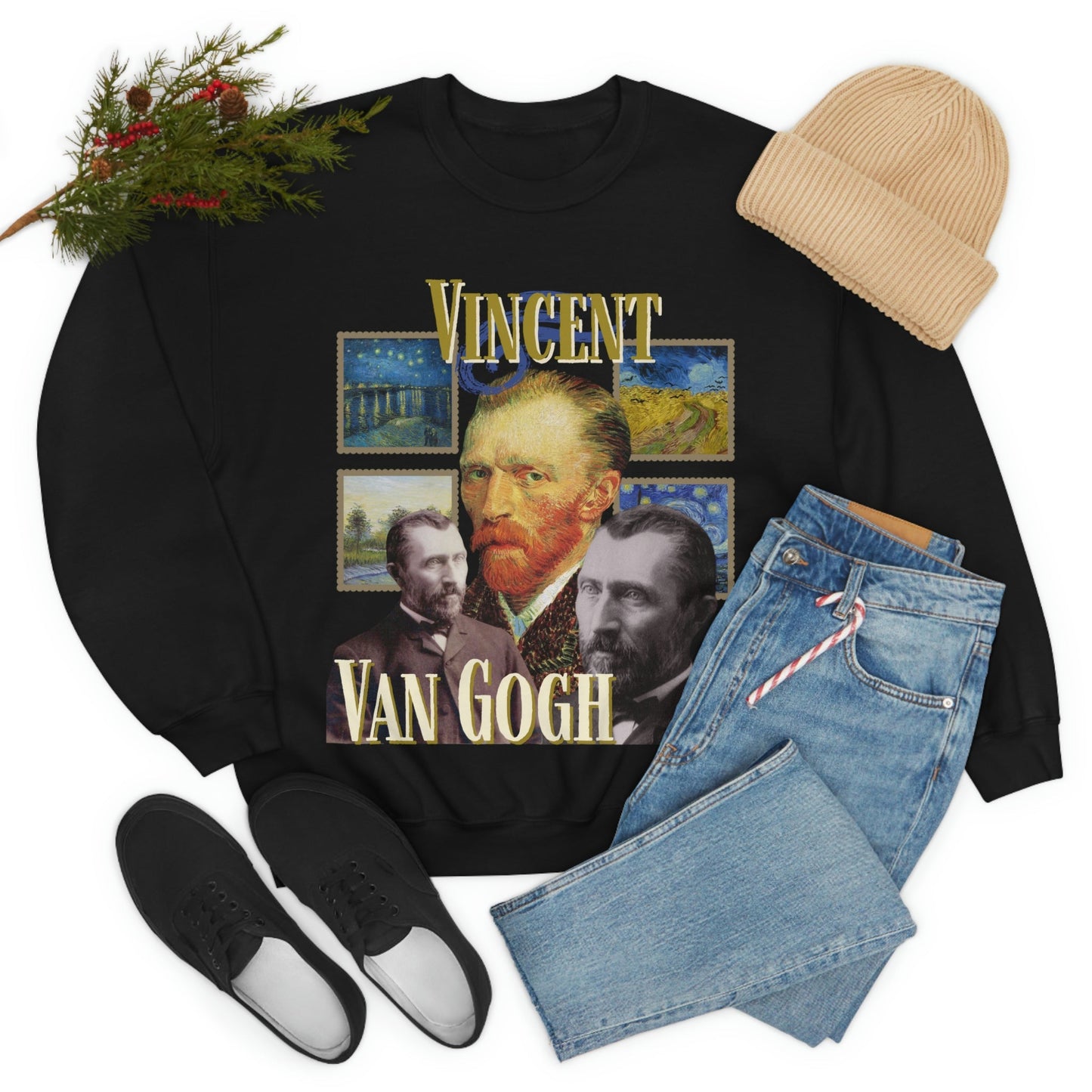 Vincent Van Gogh Sweatshirt, Y2K Style Bootleg Famous Post-Impressionish Artist Fan Retro Pullover Crewneck, Artist Gift