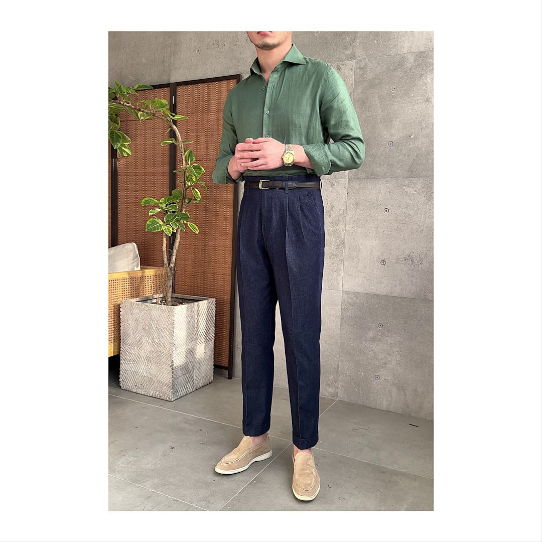 All-match Cotton Casual Denim High-waisted Pants