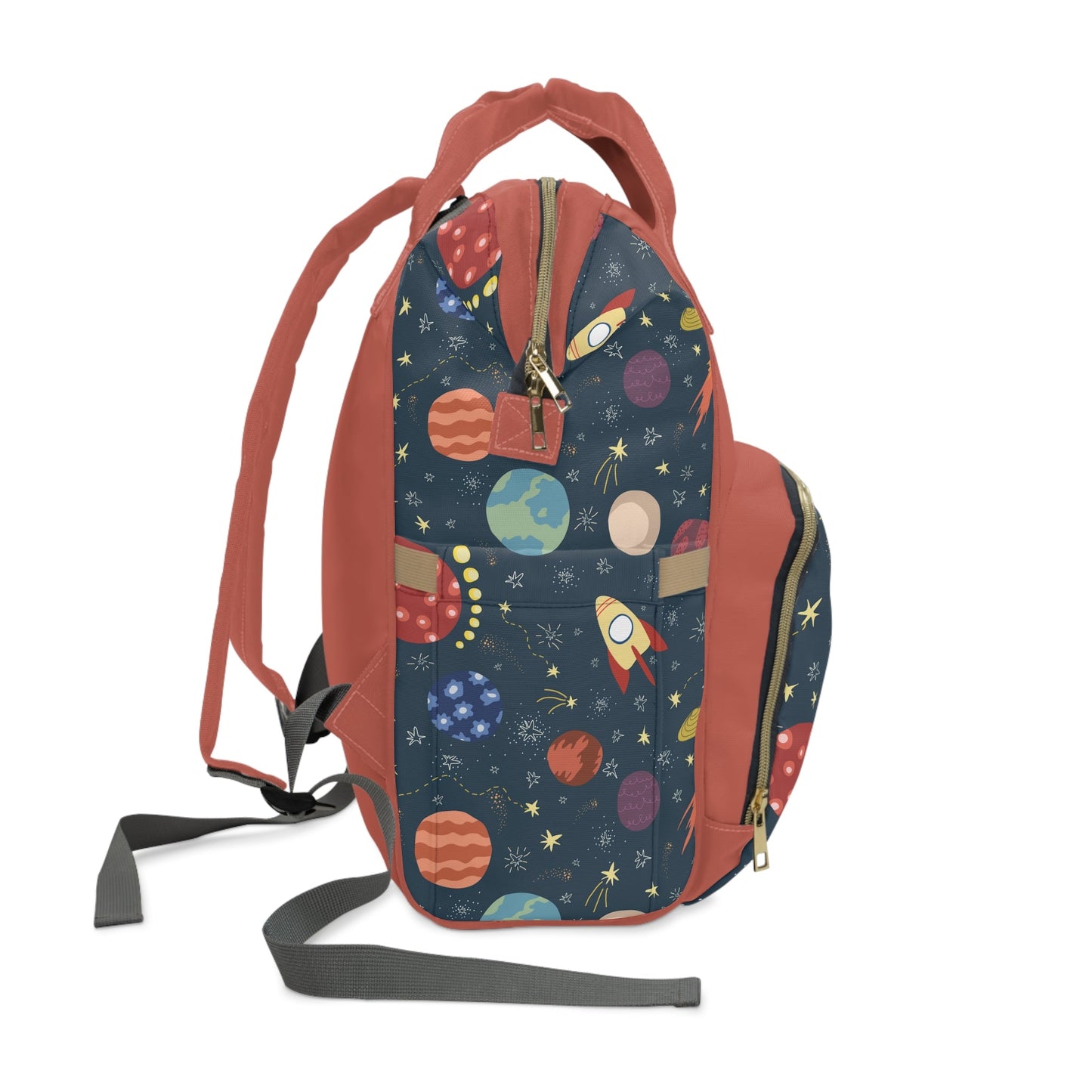 Personalized Space Pattern Multifunctional Diaper Backpack, Newborn Gift, Baby Shower Gift, Outer Space Themed Babyshower