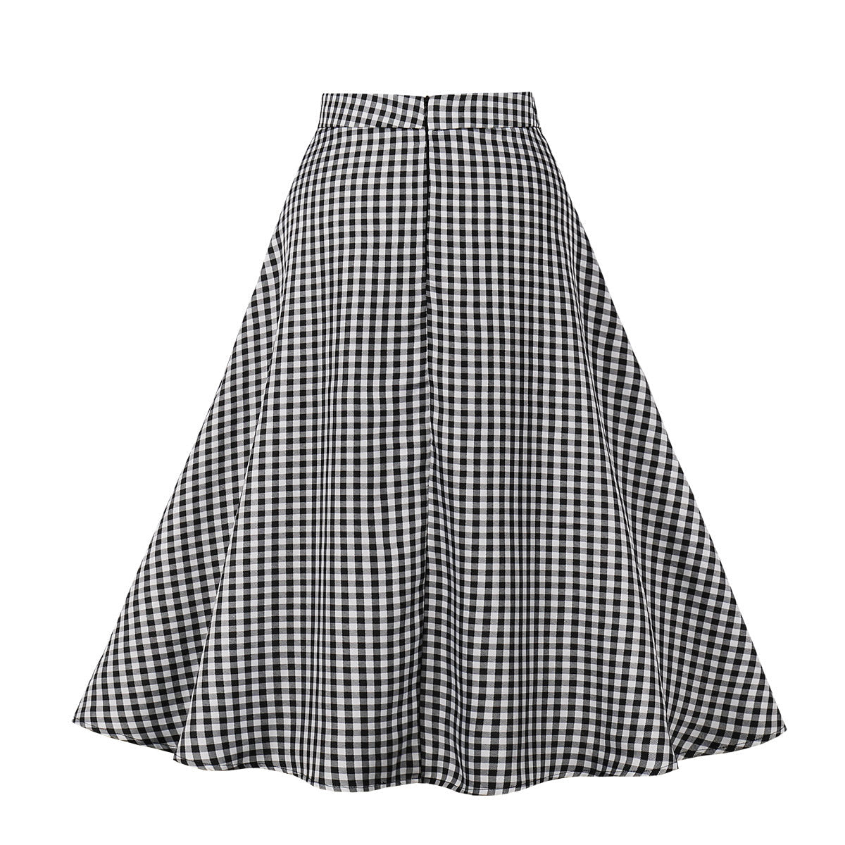 Women's High Waist Plaid A- Line Skirt