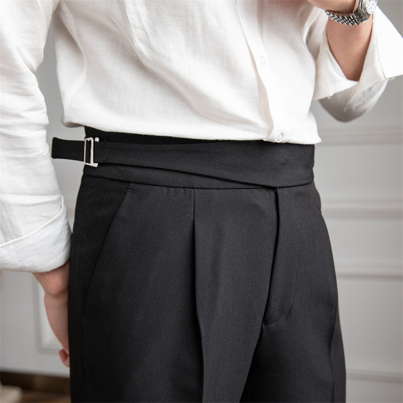 Men's Anti-wrinkle Casual Trousers High Waist Straight