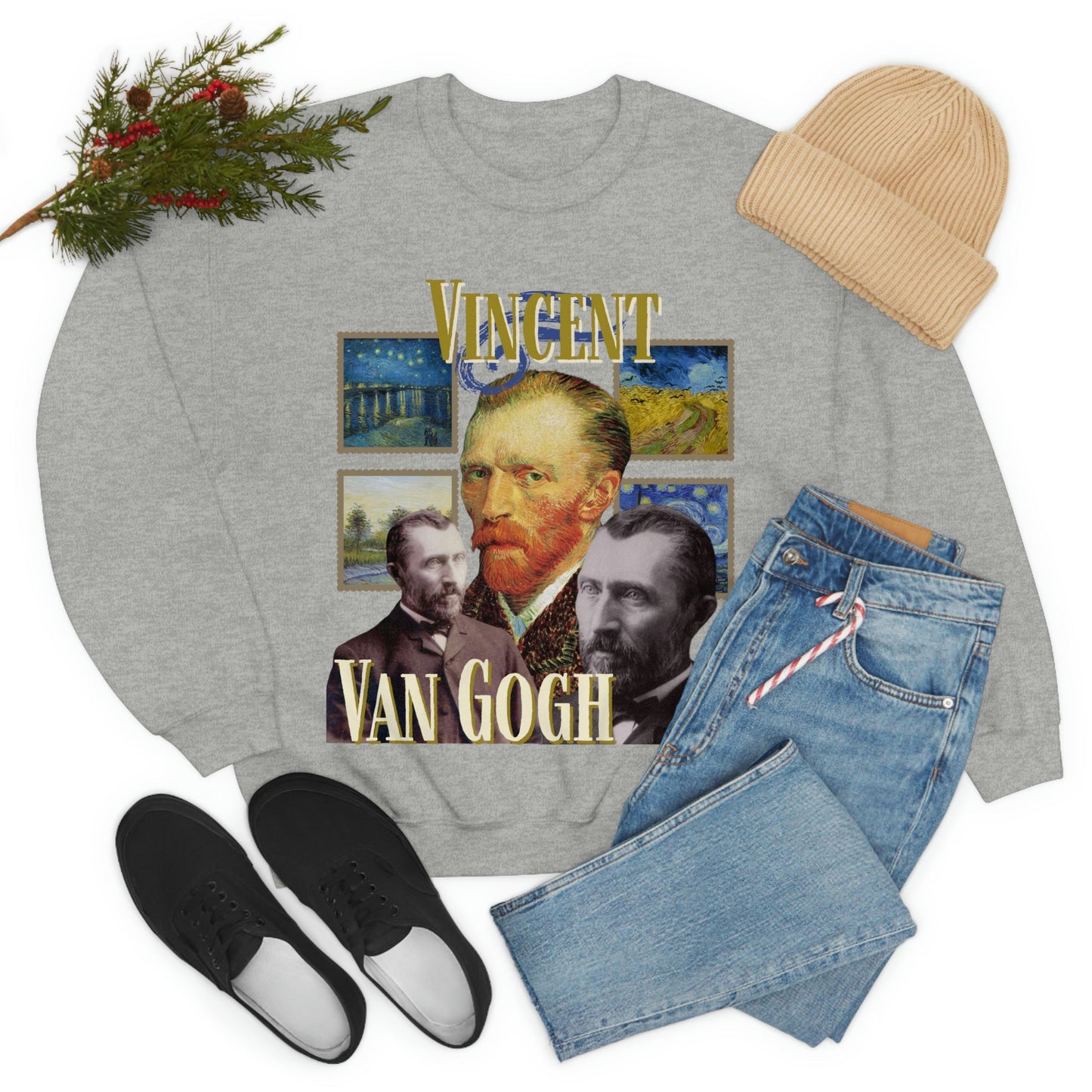 Vincent Van Gogh Sweatshirt, Y2K Style Bootleg Famous Post-Impressionish Artist Fan Retro Pullover Crewneck, Artist Gift