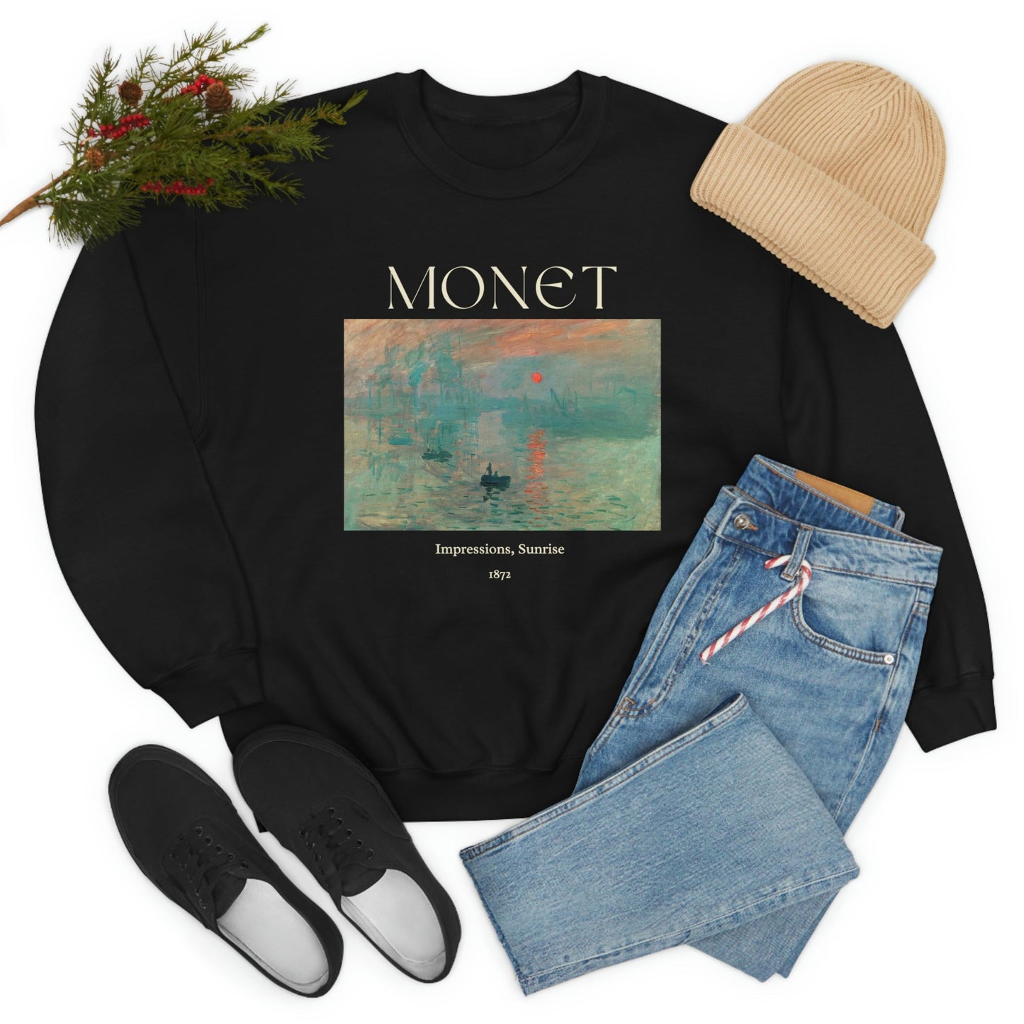 Claude Monet Impression Sunrise Art Sweatshirt, Famous Painting Pullover