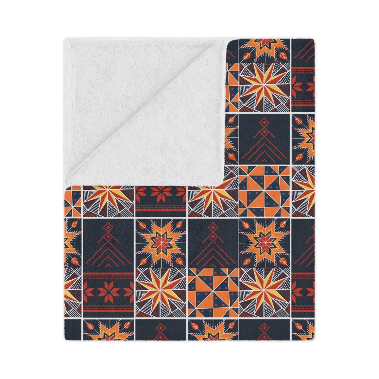 Dark Patchwork Quilt Print Minky Blanket