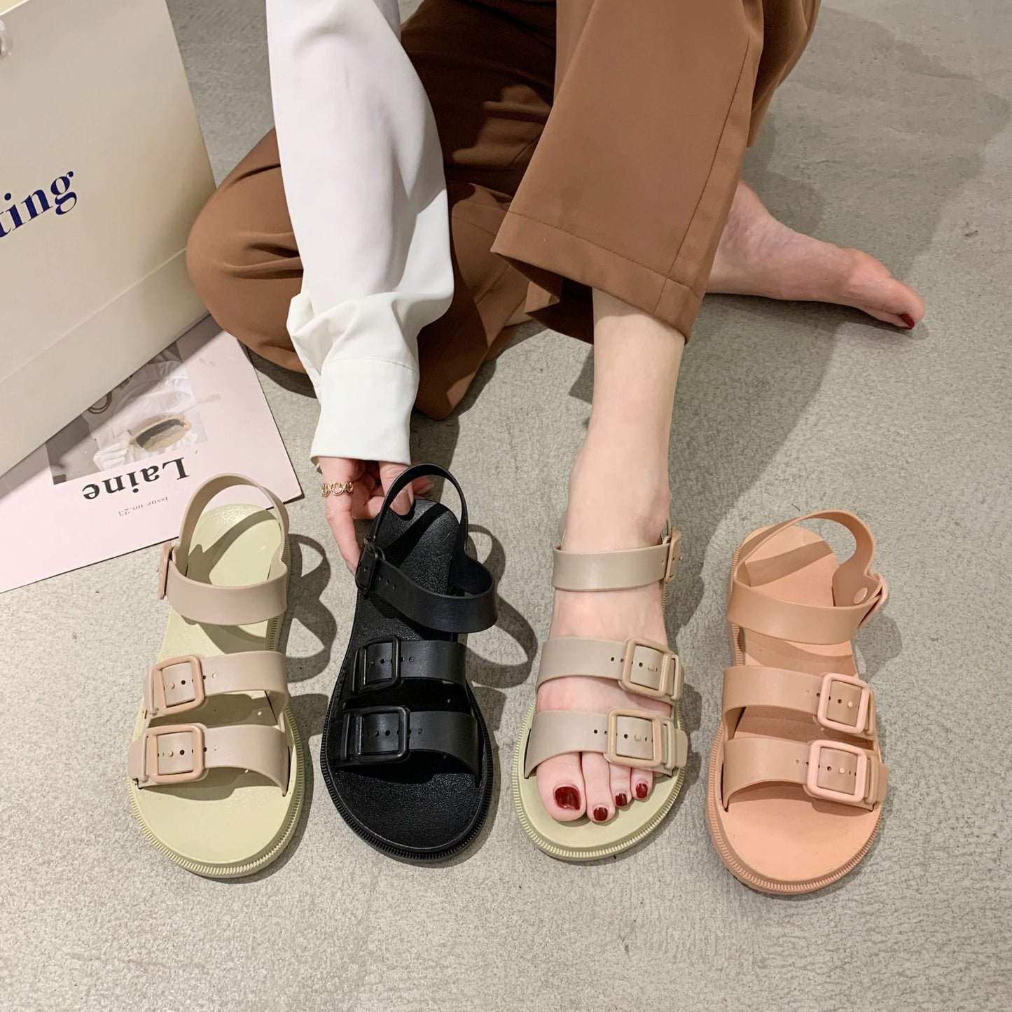 Outdoor Beach Shoes Soft Sole Solid Color Trade Sandals