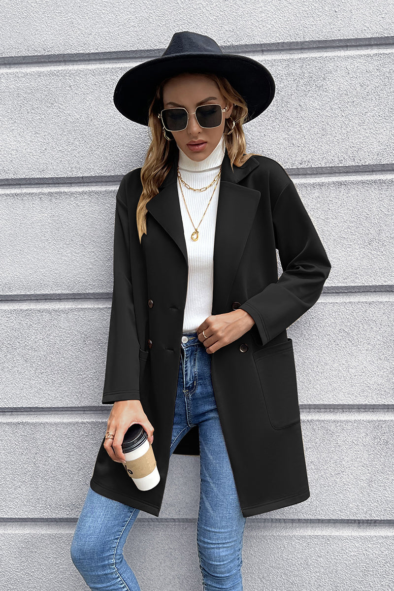 Lapel Collar Long Sleeve Blazer