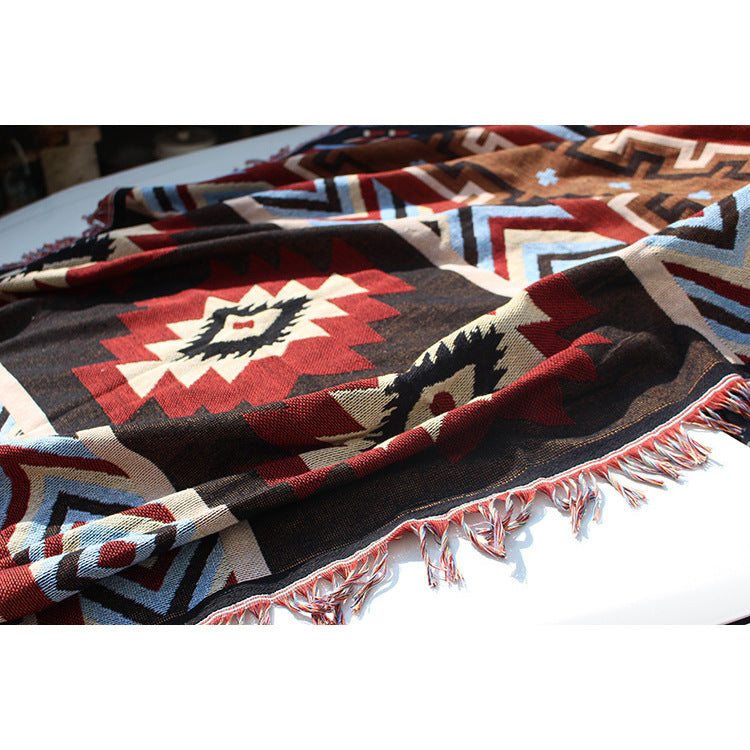 American sofa blanket knitted geometric pattern