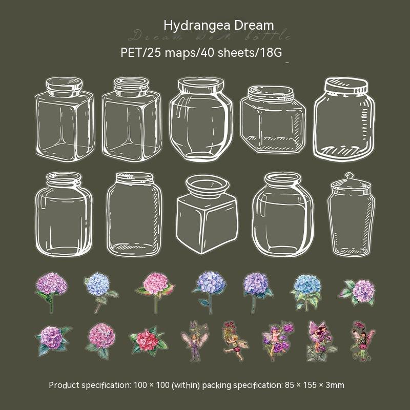 Transparent Bottle Flower Notebook Landscape Stickers