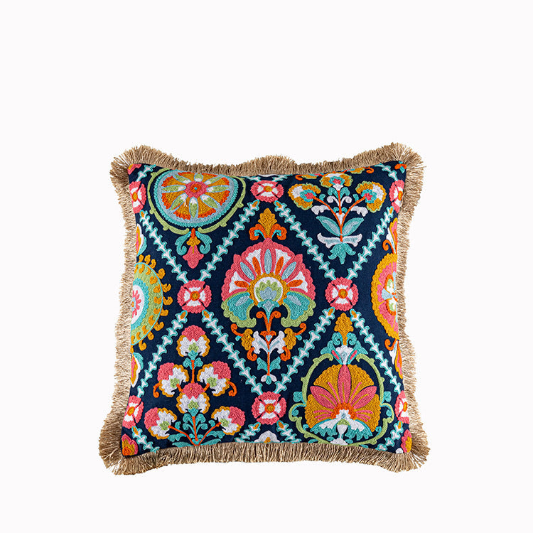 Embroidered Fringe Vintage Boho Pillowcase