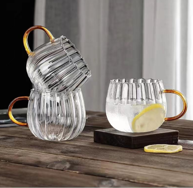 Striped Water Droplets Borosilicate Glass Teapot