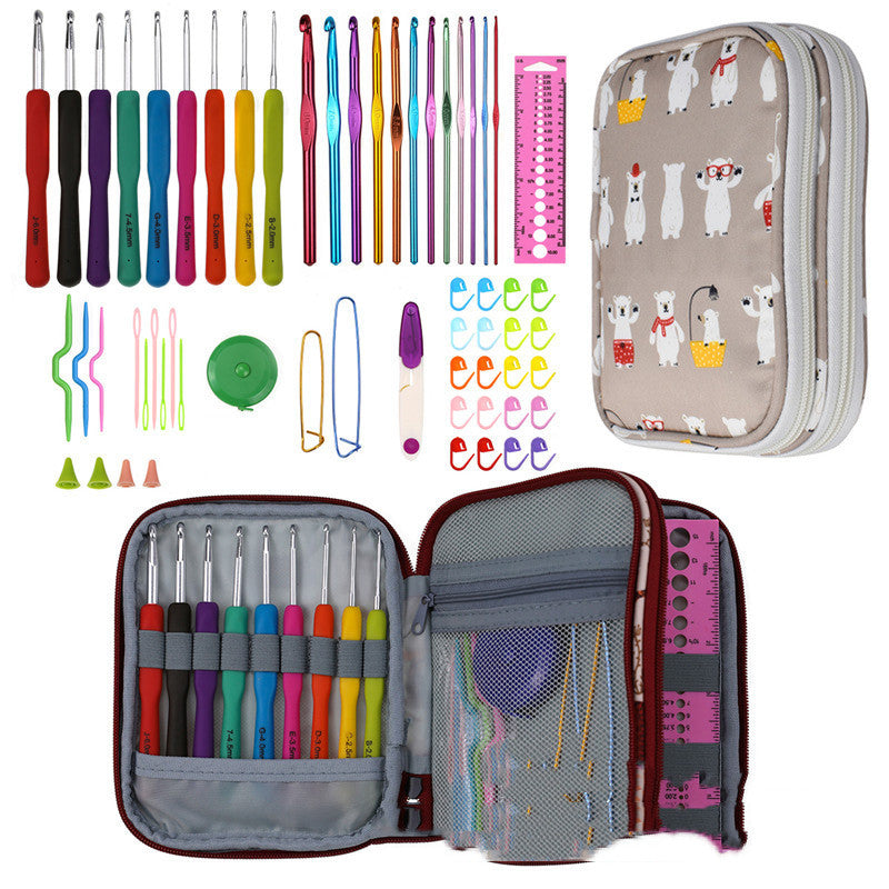 36 Styles Crochet Hook Set With Case Weaving Knitting Needles Set DIY Needle Arts Craft Sewing Tools Accessories For Women