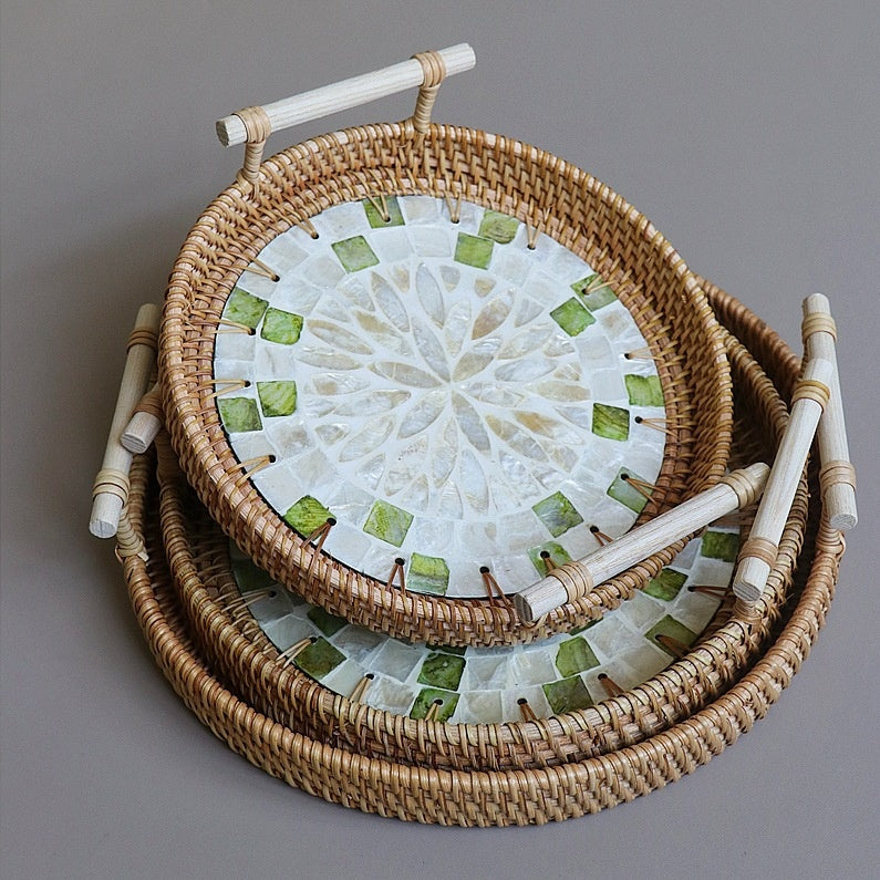 Rattan Shell Disc Deep Sea Color Shell